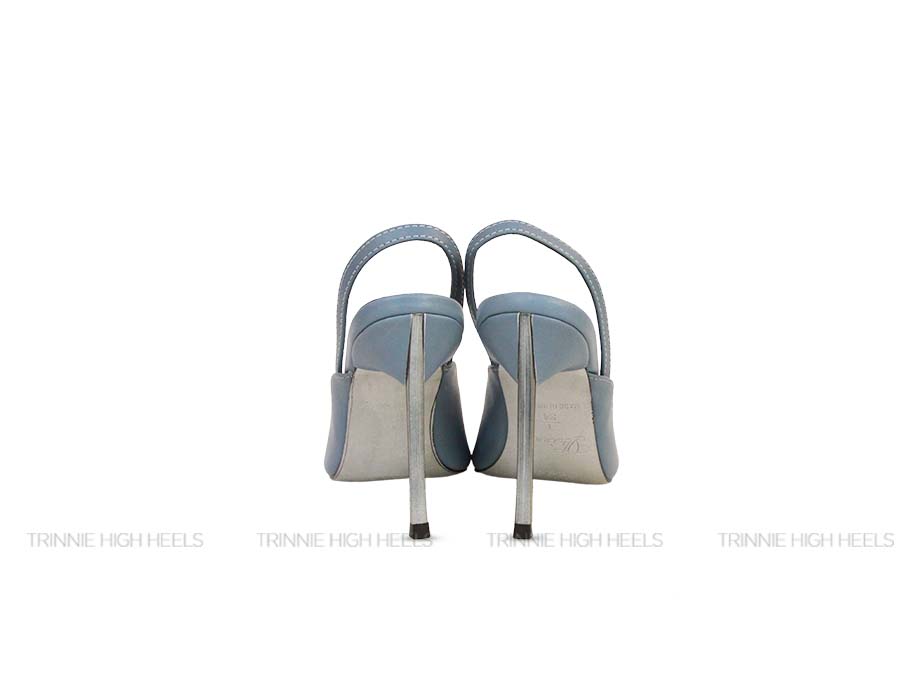 Souvenir sandals mũi vuông 11cm xanh mờ
