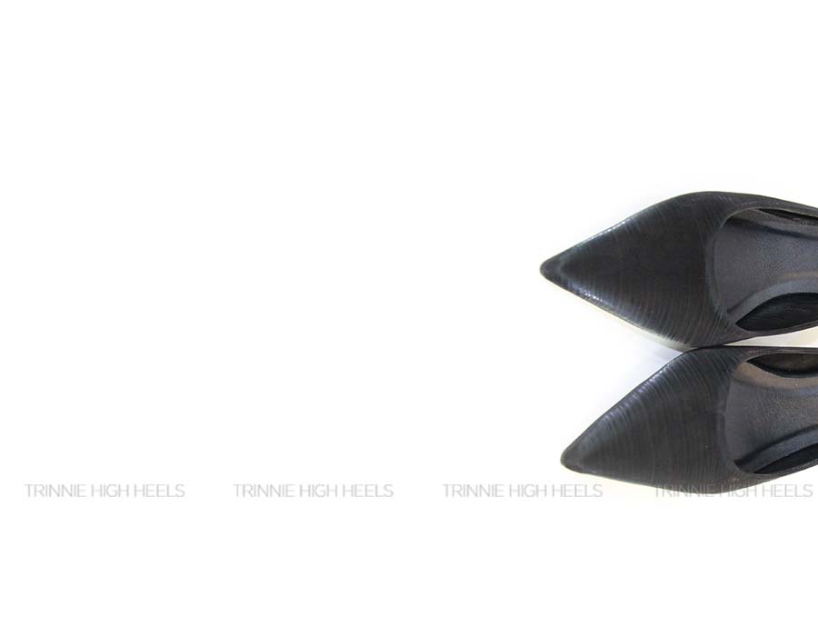 Souvenir Slingback 5cm sáp gân đen